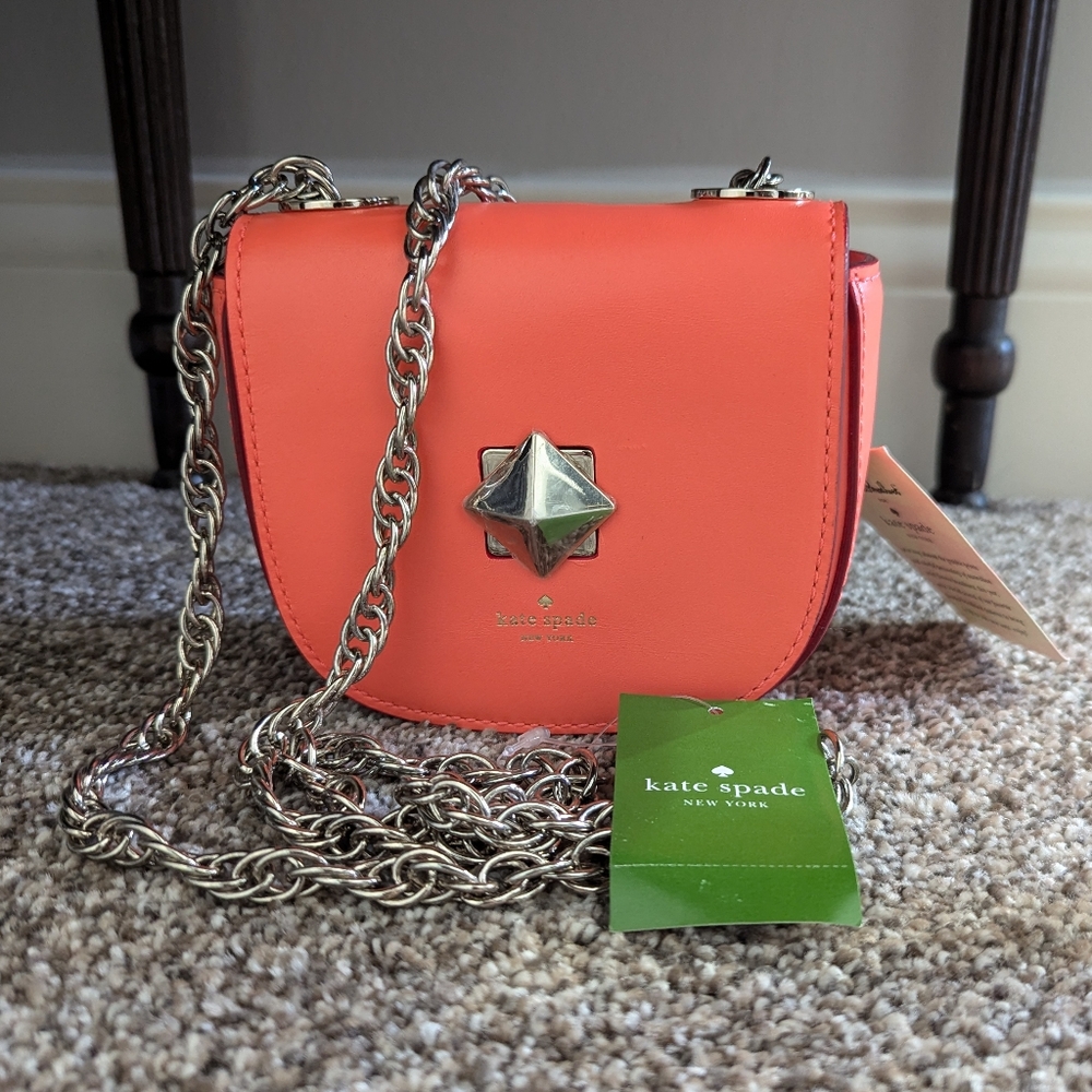 - NWT Ettie New Bond Street Flo Coral Crossbody, dust bag included